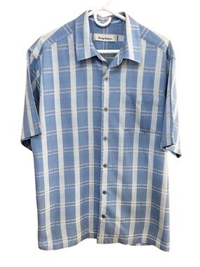 Tommy Bahama  Silk Blend Short Sleeve Button Down  Shirt